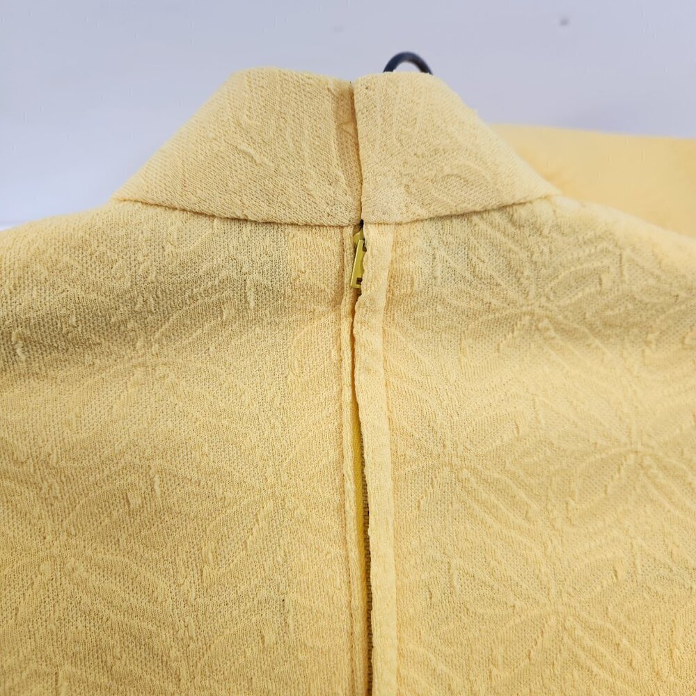 Vintage Handmade Mustard Yellow Long Sleeve Dress with Button Detail Mod 70s - Picture 6 of 9